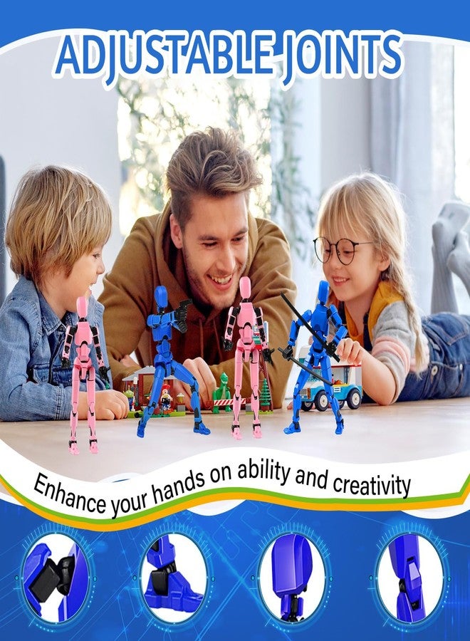 RAMONI 2 Pcs Action Figure, Dummy 13 Action Figure Toys, Polyarticular Movable Titan 13 Action Figure Action, Robot Toy 3D Printed Toys with 7 Accessories for Desktop Decor & Game Lovers - Image 4