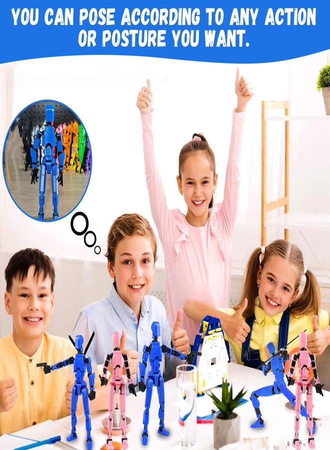 RAMONI 2 Pcs Action Figure, Dummy 13 Action Figure Toys, Polyarticular Movable Titan 13 Action Figure Action, Robot Toy 3D Printed Toys with 7 Accessories for Desktop Decor & Game Lovers - Image 5