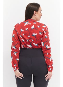 adidas Originals Women Plus Size Brand Logo Bodysuit, Red Combo  - Image 2