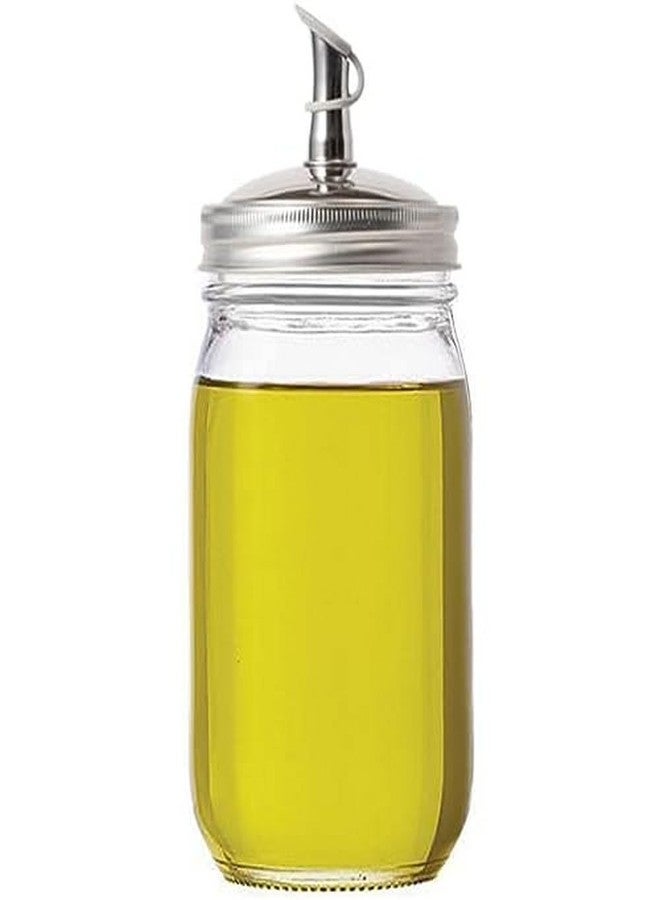 Jarware Stainless Steel Oil Cruet Lid, Regular Mouth Mason Jar Spout Lid - Image 1