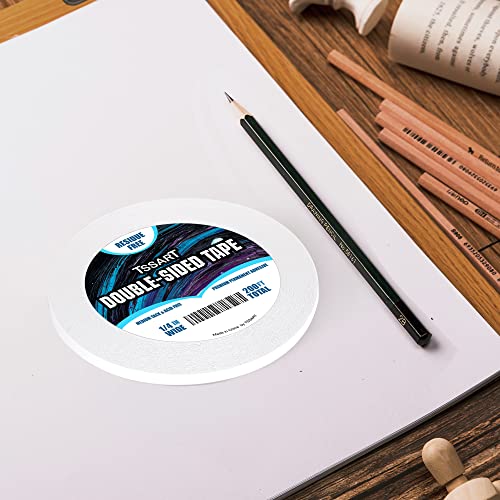 TSSART Ultra-Thin Permanent Double-Sided Tape - Double Sided Adhesive Sticky Tape for Arts, Crafts, Photography, Scrapbooking, Tear-by-Hand - Acid Free 1/4 Inch Wide 200FT Long Total - Image 4
