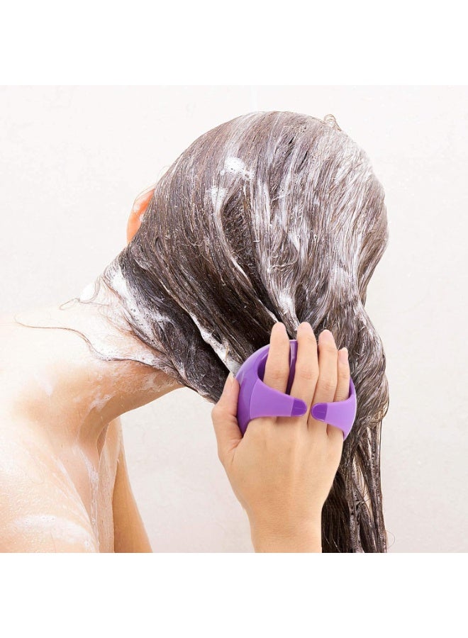إسكدنيا 【فرشاة شامبو لتدليك فروة الرأس مع موزع】- فرشاة شعر سيليكون مناسبة للأظافر الطويلة لتنظيف فروة الرأس بعمق وتخفيف التوتر ونمو الشعر - أداة استحمام للرجال والنساء (أرجواني) - Image 5
