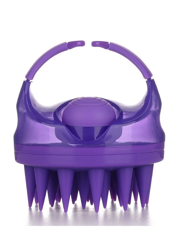 إسكدنيا 【فرشاة شامبو لتدليك فروة الرأس مع موزع】- فرشاة شعر سيليكون مناسبة للأظافر الطويلة لتنظيف فروة الرأس بعمق وتخفيف التوتر ونمو الشعر - أداة استحمام للرجال والنساء (أرجواني) - Image 4