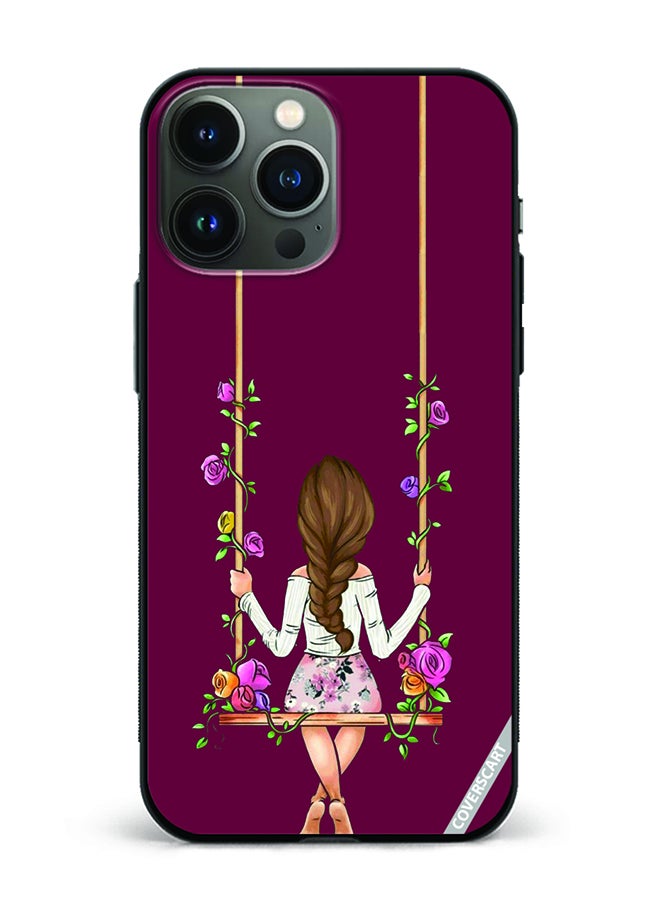 Protective Case Cover For Apple iPhone 14 Pro Max Girl Swinging Design Multicolour