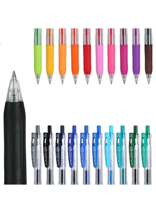 Zebra Jj15 Retractable Gel Pen, Signature Pen, 0.5Mm Bullet Tip Gel Ink Pen, Student Colorful Journal Pen, Blue-Black - Image 3