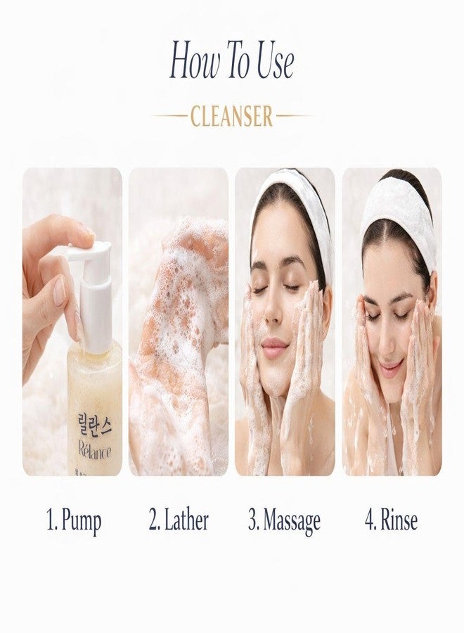 Relance Rélance Rice Yeast Facial Cleansing Gel, with Rice Extract, Hyaluronic Acid, Alpha-Arbutin, Glycerin, All Skin Types, 6.76 fl oz - Image 4