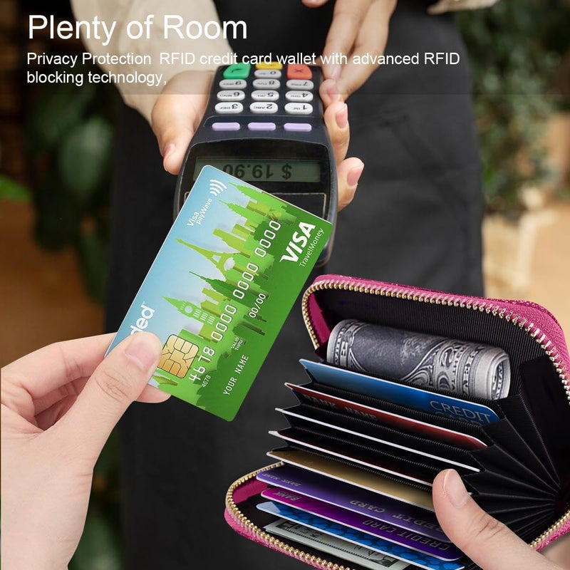 Coco Rossi Women's Small Credit Card Wallet RFID Glitter Cute Credit Card Holder Wallets for Women - Image 4