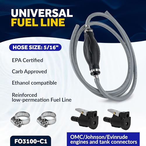 Five Oceans Boat Fuel Line - 5/16-Inch Marine Fuel Line for OMC/Johnson/Evinrude, Outboard Fuel Line, 6-Foot Long, Leakproof, Reinforced Rubber EPA/CARB, Compatible Ethanol Blended Fuels - FO3100-C1 - Image 3