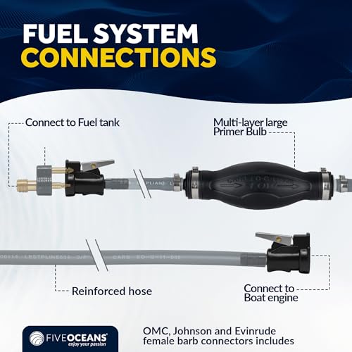 Five Oceans Boat Fuel Line - 5/16-Inch Marine Fuel Line for OMC/Johnson/Evinrude, Outboard Fuel Line, 6-Foot Long, Leakproof, Reinforced Rubber EPA/CARB, Compatible Ethanol Blended Fuels - FO3100-C1 - Image 5