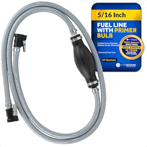 Five Oceans Boat Fuel Line - 5/16-Inch Marine Fuel Line for OMC/Johnson/Evinrude, Outboard Fuel Line, 6-Foot Long, Leakproof, Reinforced Rubber EPA/CARB, Compatible Ethanol Blended Fuels - FO3100-C1 - Image 1