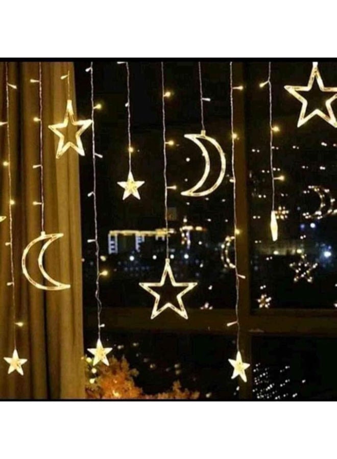 Star and Crescent Curtain Ramadan Decoration - 4 Meters, 231mm x 217mm x 92mm - Image 1