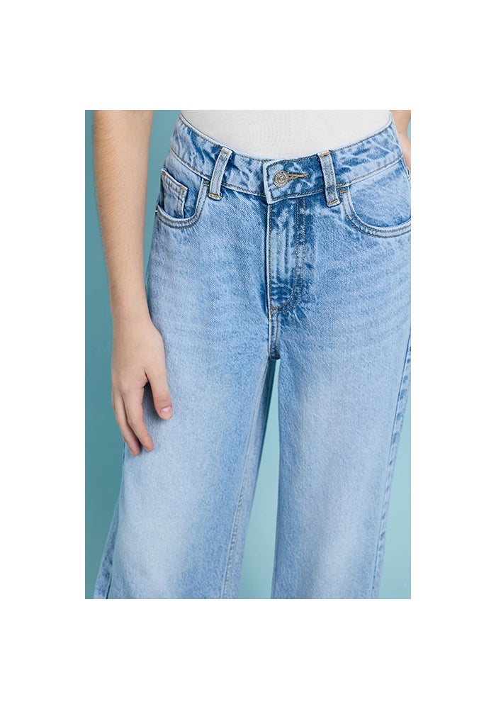 R&B Faded Straight Fit Jeans with Button Closure - Image 3