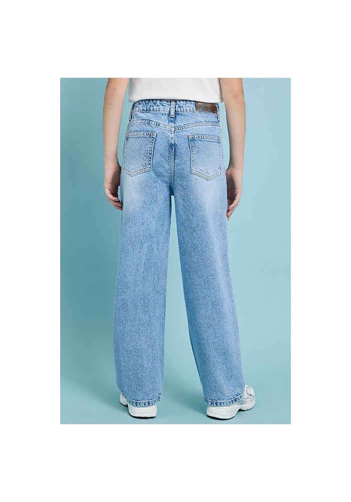 R&B Faded Straight Fit Jeans with Button Closure - Image 5