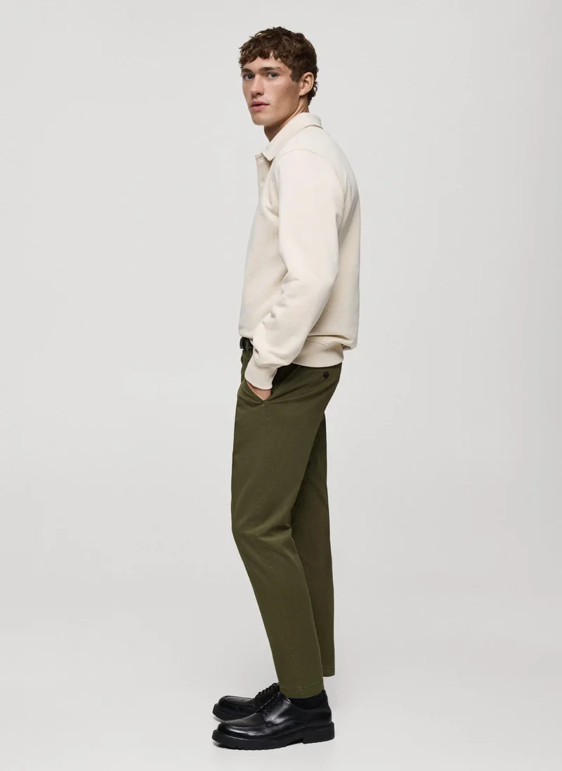 مانجو مان Prato Cropped Tapered Chino Trousers