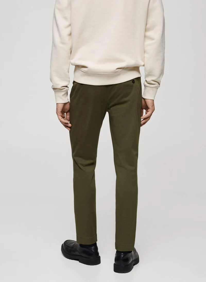 مانجو مان Prato Cropped Tapered Chino Trousers