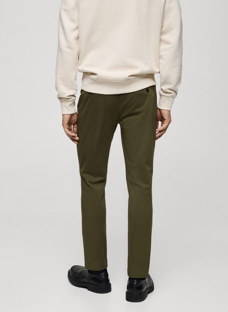Mango Man - Prato Cropped Tapered Chino Trousers - Image 1