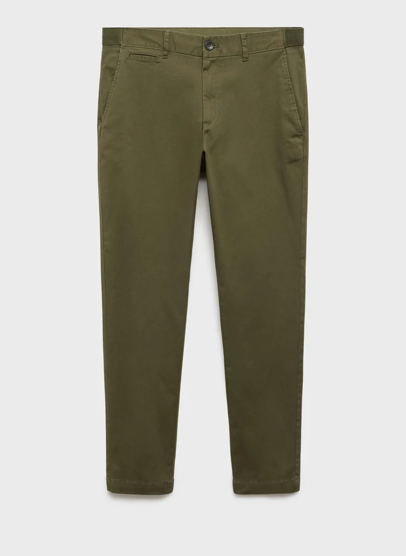 مانجو مان Prato Cropped Tapered Chino Trousers