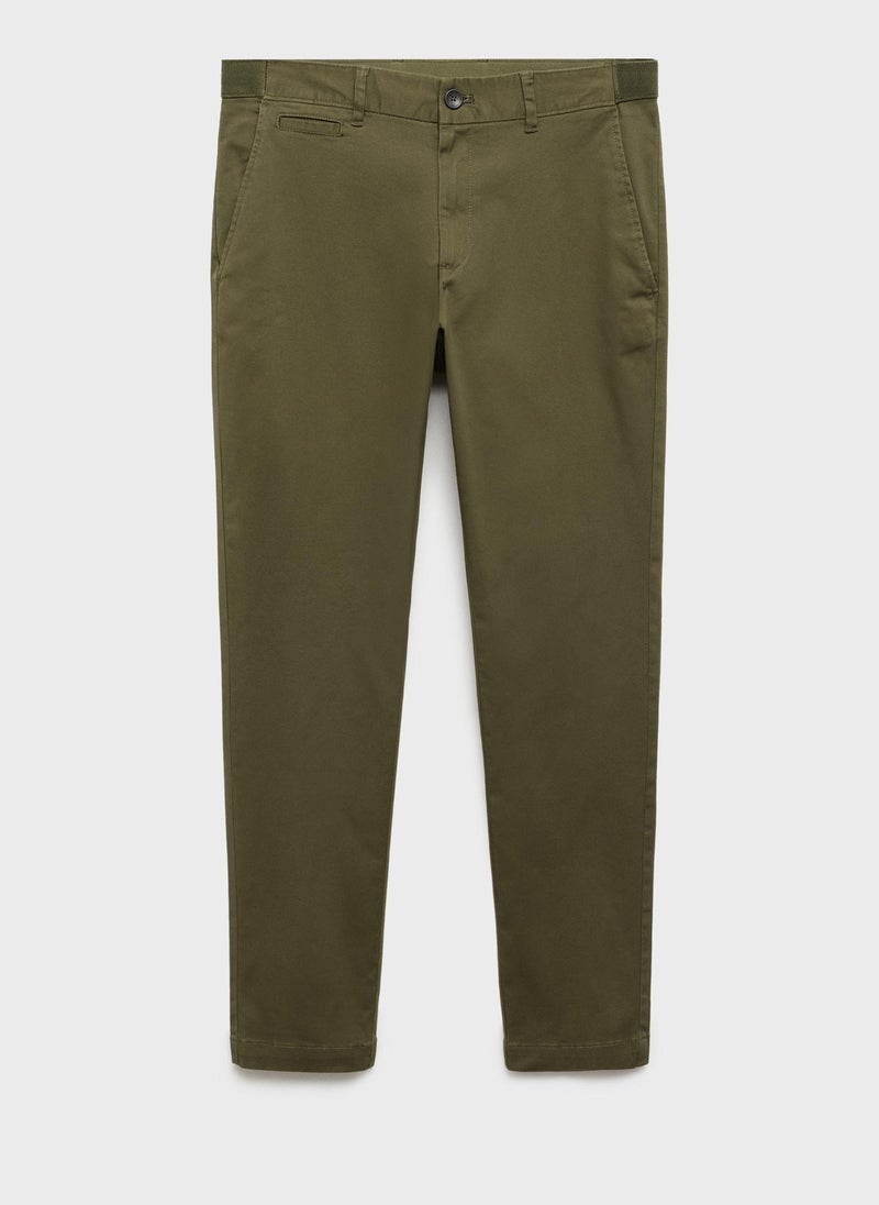 Mango Man - Prato Cropped Tapered Chino Trousers - Image 1