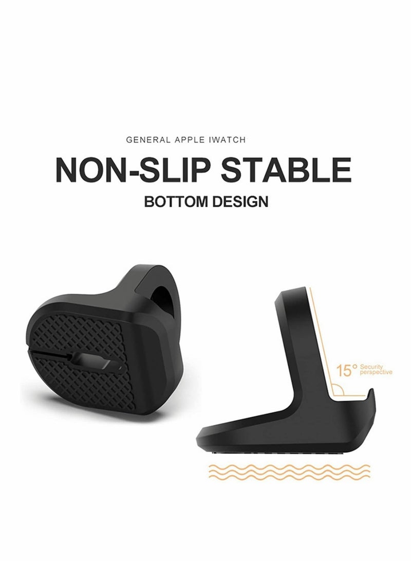 SYOSI Charging Stand for Apple Watch,Compatible with Series 7/6/SE/5/4/3/2/1 (45mm, 44mm, 42mm, 41mm, 40mm, 38mm), Nightstand Mode-Black  - Image 5