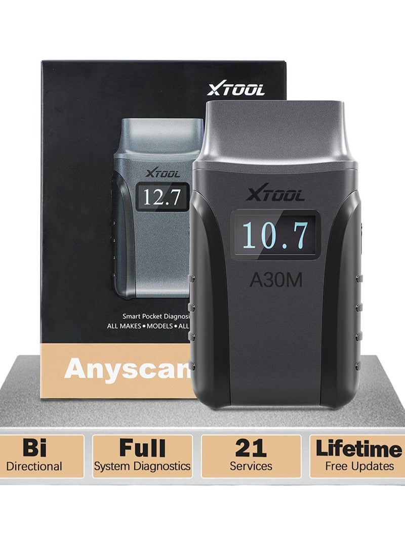 XTOOL Wireless OBD2 Scanner XTOOL Anyscan A30M V2.0, 2025 Bidirectional Scan Tool with Free Updates, 26 Resets, All System Diagnostic Tool for Android & iPhone - Image 1