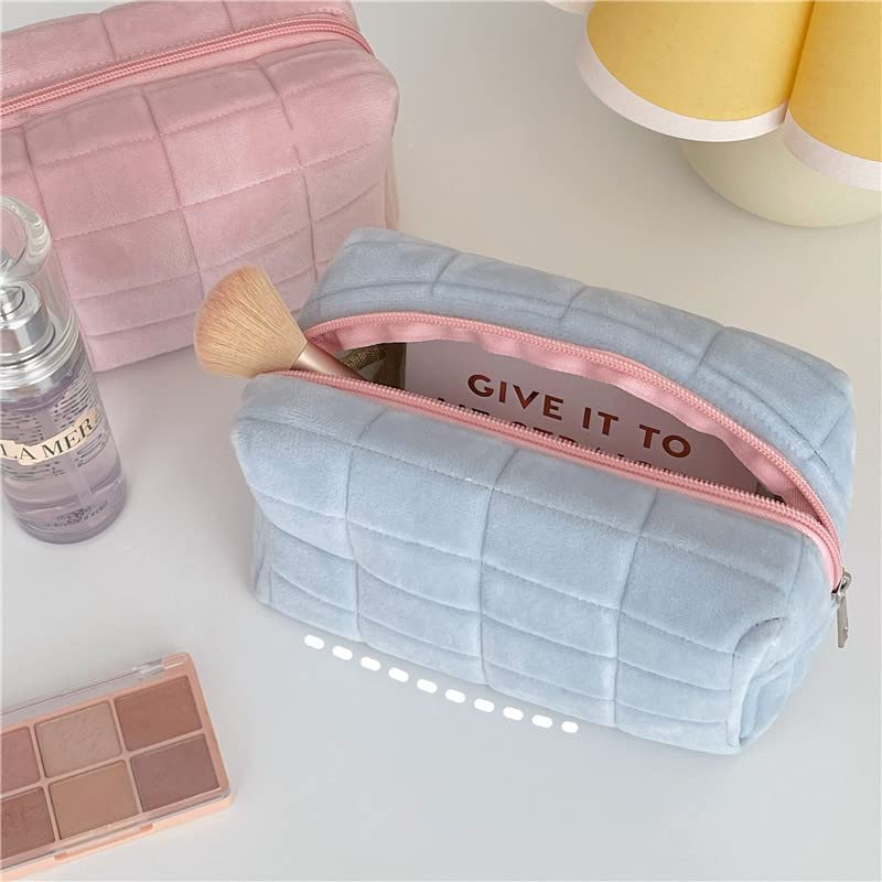 XPONNI Small Cosmetic Bag Cute Makeup Bag Y2K Accessories Aesthetic Make Up Bag Y2K Purse Cosmetic Bag For Purse (Blue) - Image 5