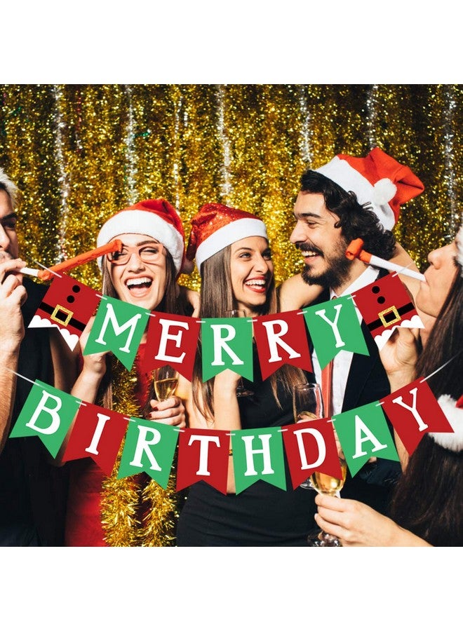 لي سكاي لافتة عيد ميلاد سعيد باللونين الأحمر والأخضر، لافتة عيد ميلاد سعيد لعيد الميلاد، لافتة عيد الميلاد لتزيين حفلات عيد الميلاد - Image 2