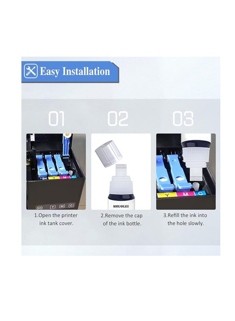 Terabyte GI-490 ink for Canon 490 (4-Pack Black Cyan Magenta Yellow) Ink for GI 490 for PIXMA G3400 G2400 G1400 G4400 G1411 G2411 G3411 G4411 G4410 G3410 - Image 3