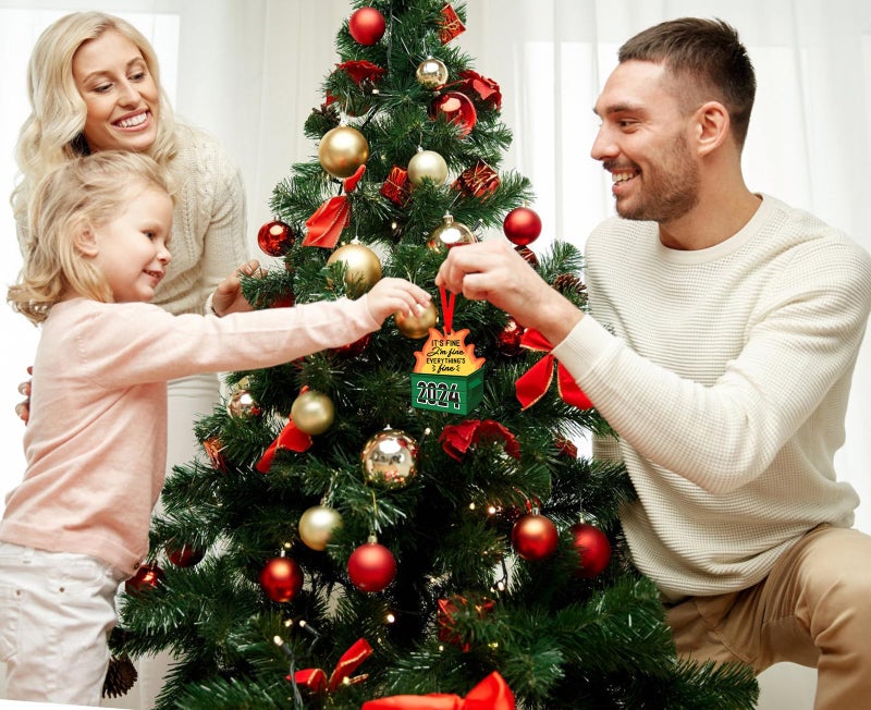 PETCEE Funny Dumpster Fire Ornaments - 2024 Christmas Ornament Its Fine Im Fine Everything's Fine Ornaments for Christmas Tree Decoration Christmas Keepsake Gifts for Family Friends - Image 3