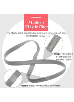 Bememo 4 Pieces Thick Nonslip Elastic Sport Headbands Hair Headbands For Women And Men (Black Gray White)  - Image 3