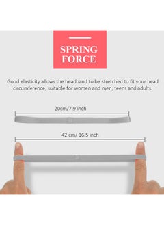 Bememo 4 Pieces Thick Nonslip Elastic Sport Headbands Hair Headbands For Women And Men (Black Gray White)  - Image 2