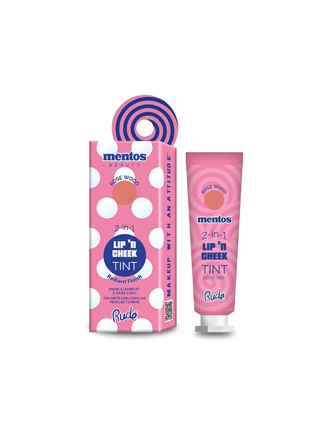 Rude Mentos 2 In 1 Lip'N Cheek Tint - Rose Wood