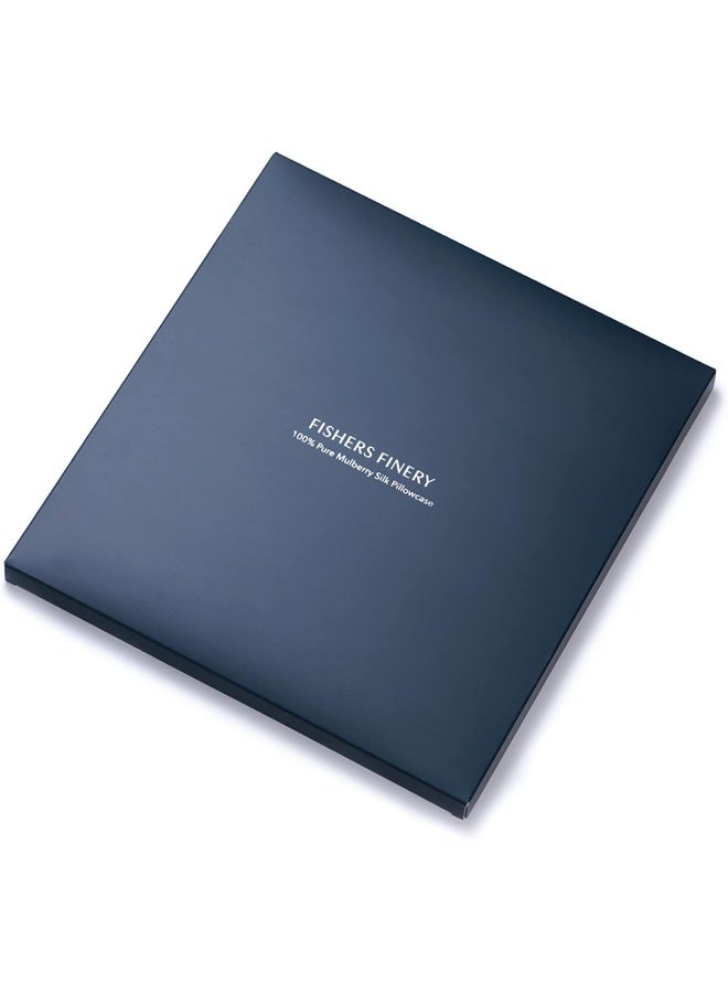Fishers Finery 25mm 100 Pure Mulberry Silk Pillowcase Lt Blue Queen - Image 2