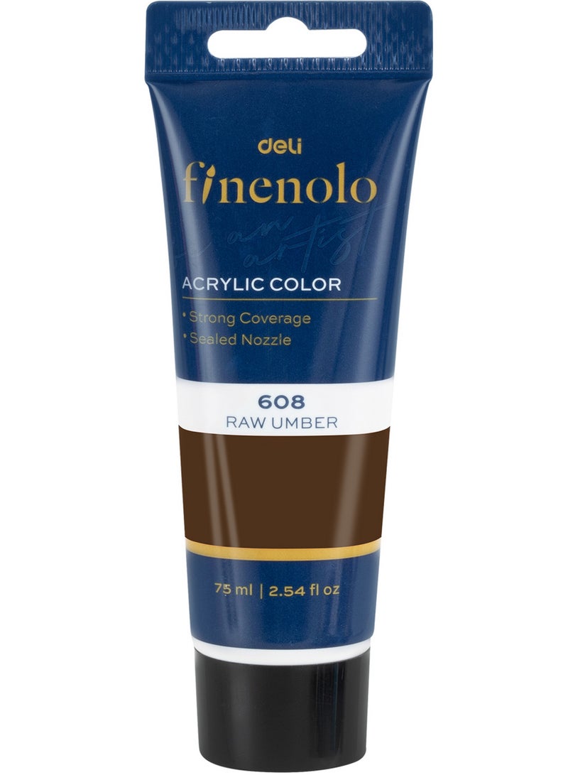 ديلي فينولو، لون أكريليك 608، لون بني خام، تغطية قوية وفوهة محكمة الإغلاق، 75 مل - Image 1