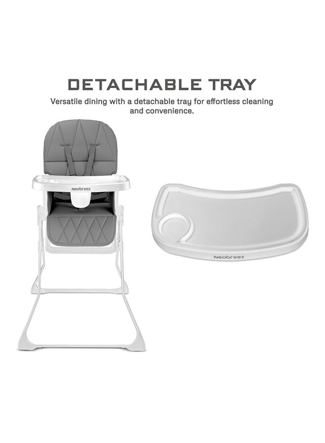neobreez CRIS Ultra Compact Lightweight Foldable Baby High Chair|Quick and Easy Fold HighChair|Removable and Adjustable Foot Tray| 5-point Safety Harness|Toddler Portable Baby Feeding Chair For Travel(5kg) - Image 3