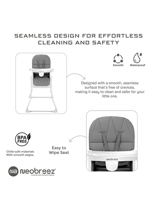 neobreez CRIS Ultra Compact Lightweight Foldable Baby High Chair|Quick and Easy Fold HighChair|Removable and Adjustable Foot Tray| 5-point Safety Harness|Toddler Portable Baby Feeding Chair For Travel(5kg) - Image 4