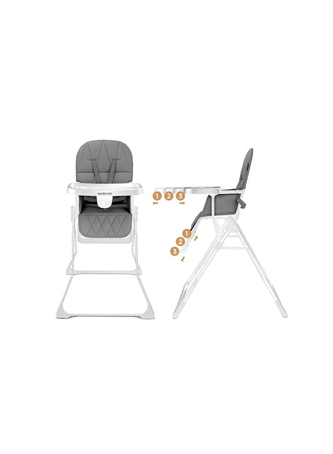 CRIS Ultra Compact Lightweight Foldable Baby High Chair|Quick and Easy Fold HighChair|Removable and Adjustable Foot Tray| 5-point Safety Harness|Toddler Portable Baby Feeding Chair For Travel(5kg)