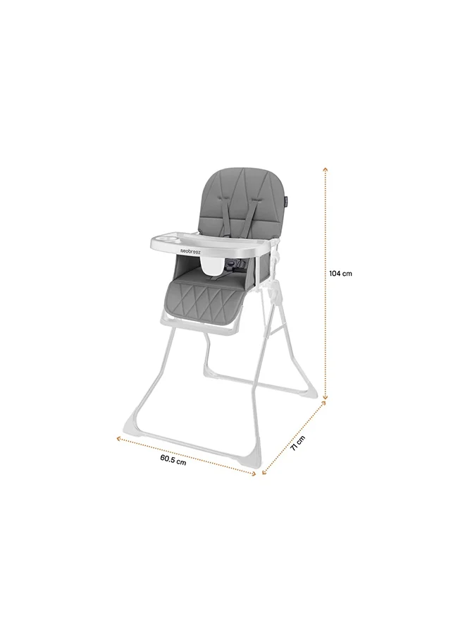 neobreez CRIS Ultra Compact Lightweight Foldable Baby High Chair|Quick and Easy Fold HighChair|Removable and Adjustable Foot Tray| 5-point Safety Harness|Toddler Portable Baby Feeding Chair For Travel(5kg)