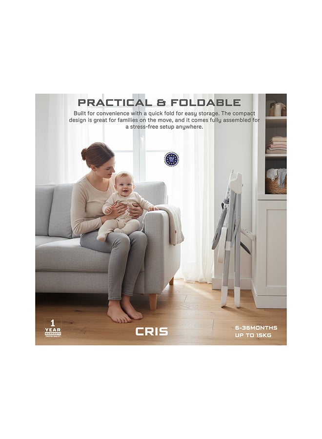 neobreez CRIS Ultra Compact Lightweight Foldable Baby High Chair|Quick and Easy Fold HighChair|Removable and Adjustable Foot Tray| 5-point Safety Harness|Toddler Portable Baby Feeding Chair For Travel(5kg) - Image 4