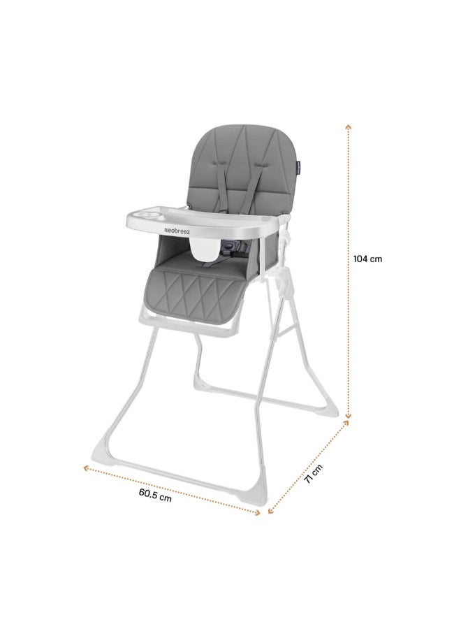 neobreez CRIS Ultra Compact Lightweight Foldable Baby High Chair|Quick and Easy Fold HighChair|Removable and Adjustable Foot Tray| 5-point Safety Harness|Toddler Portable Baby Feeding Chair For Travel(5kg) - Image 2