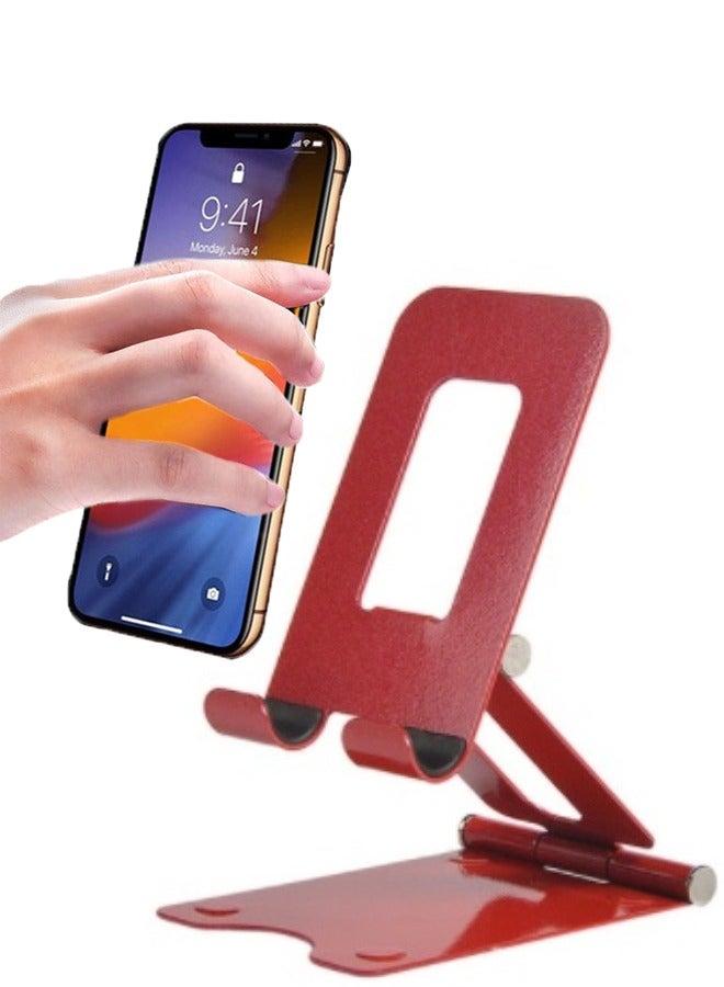 Adjustable Cell Phone Stand,Aluminum Desktop Cellphone Stand with Anti-Slip Base and Convenient Charging Port, Fits All Smart Phones - Image 1