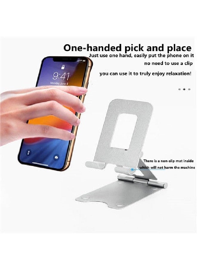Generic - Adjustable Cell Phone Stand,Aluminum Desktop Cellphone Stand with Anti-Slip Base and Convenient Charging Port, Fits All Smart Phones - Image 1