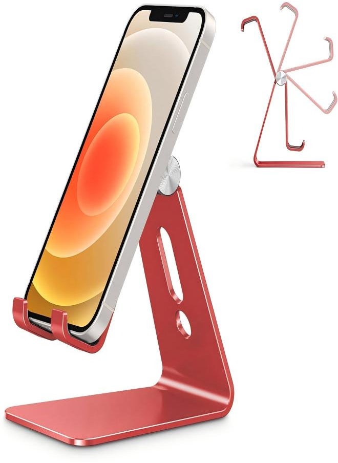 Generic - Adjustable Cell Phone Stand,Aluminum Desktop Cellphone Stand with Anti-Slip Base and Convenient Charging Port, Fits All Smart Phones - Image 1