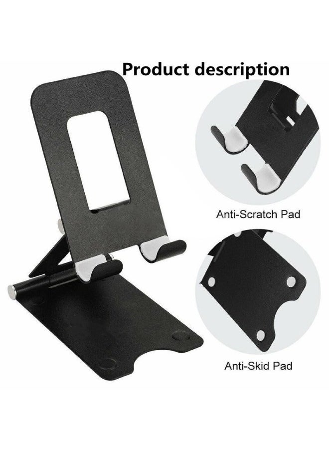 Generic - Adjustable Cell Phone Stand,Aluminum Desktop Cellphone Stand with Anti-Slip Base and Convenient Charging Port, Fits All Smart Phones - Image 1