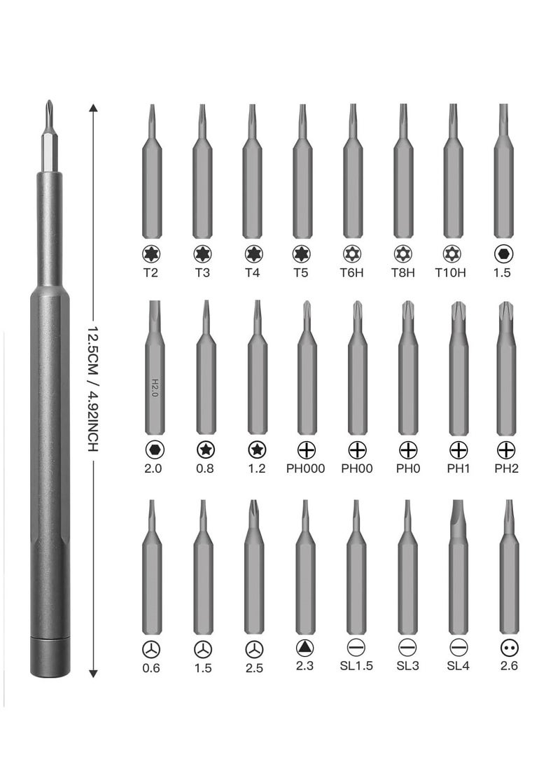Space Precision Screwdriver Set, 24 in 1 Mini Screwdriver, Magnetic Driver Bits Set, Set, S2 Alloy Steel Pocket Manual Screwdriver Tool Set, Repair Tool Kit - Image 3