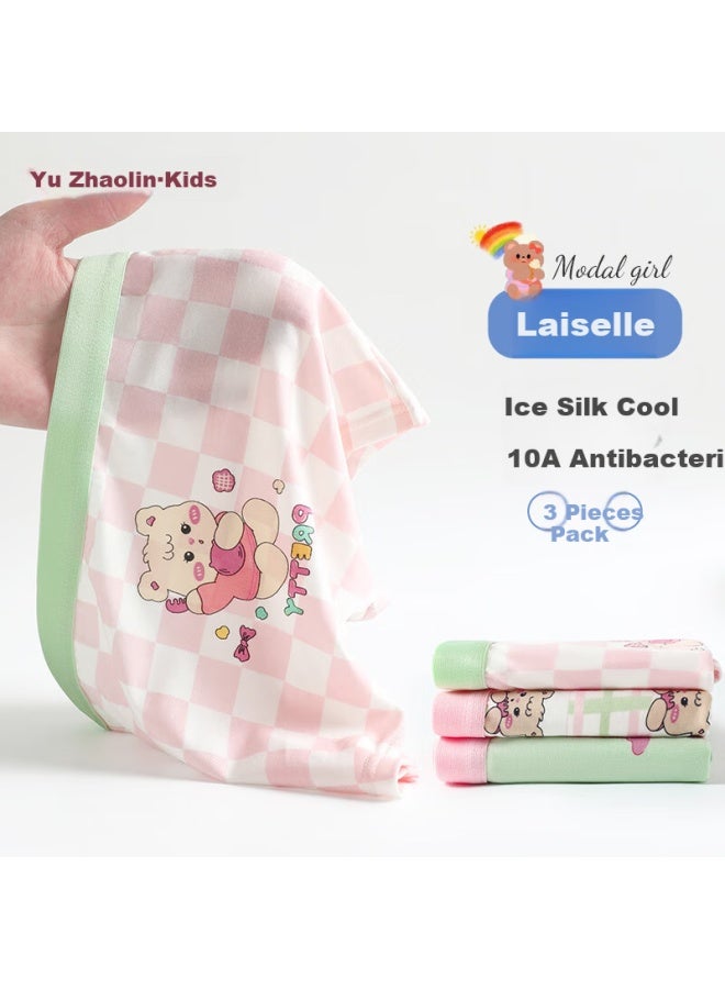 Yuzhaolin Girls' Underwear Laiselle Ice Silk Children's Shorts 100% Cotton Crotch Antibacterial Medium And Large Children's Baby Square Pants - Image 1