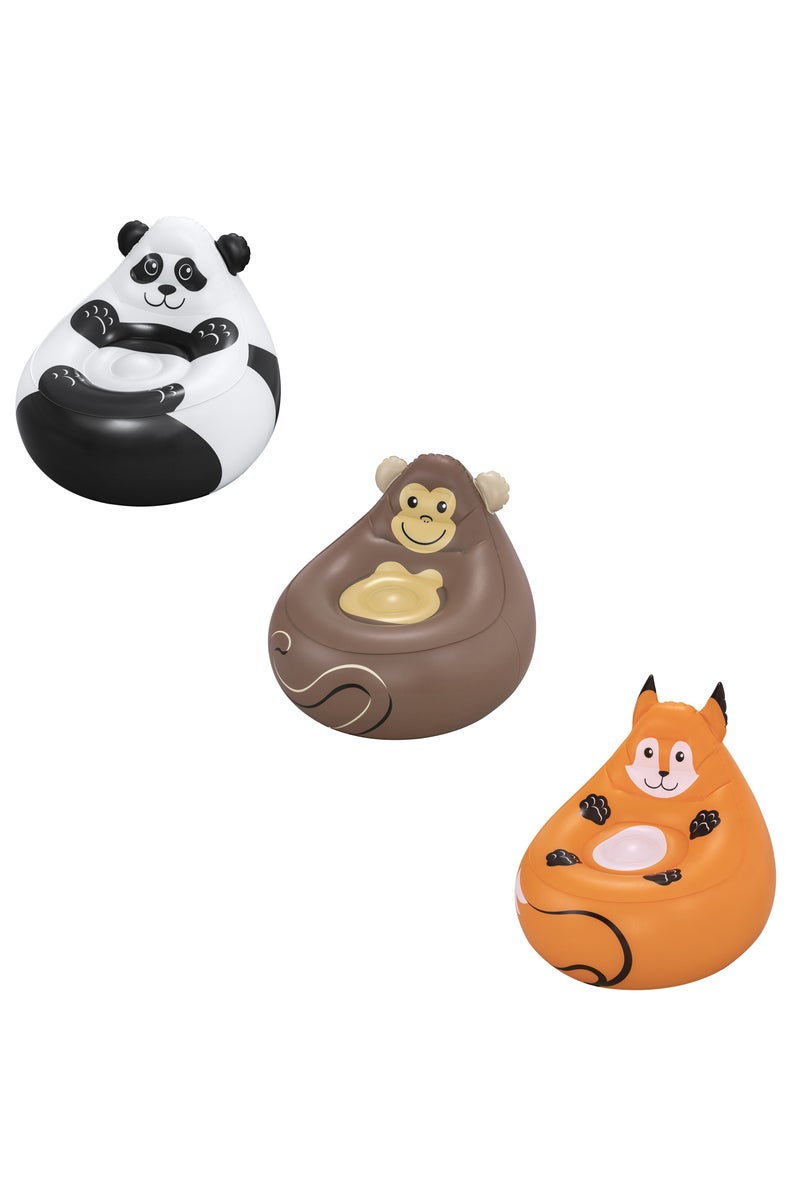 Bestway Bestway Cozy Critters Air Chair 72x72x72cm, Assorted 1 Piece (Style & Color May Vary) | Kids chair | Kiddie Lounge | Inflatable Chair for Indoor & Outdoor  - Image 1