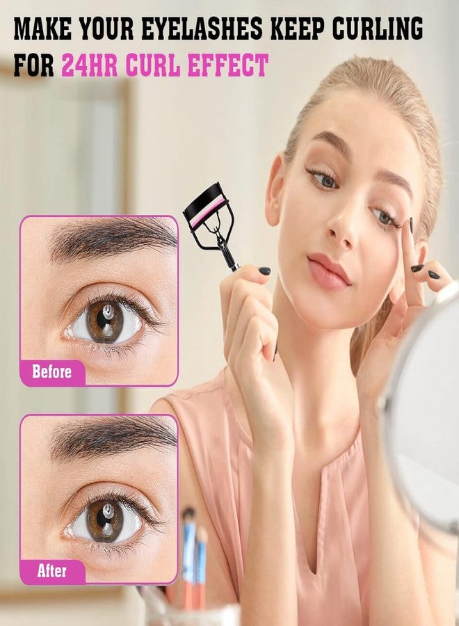 ماي كرييت مجموعة أدوات تجعيد الرموش من MAYCREATE®، مجموعة من 5 قطع من أدوات المكياج، تتضمن أداة تجعيد الرموش مع 10 وسادات سيليكون بديلة، وفرشاة حواجب مزدوجة الرأس، وفرشاة رموش، وملقط رموش صناعية، وفرش ماسكارا من الفولاذ. - Image 4