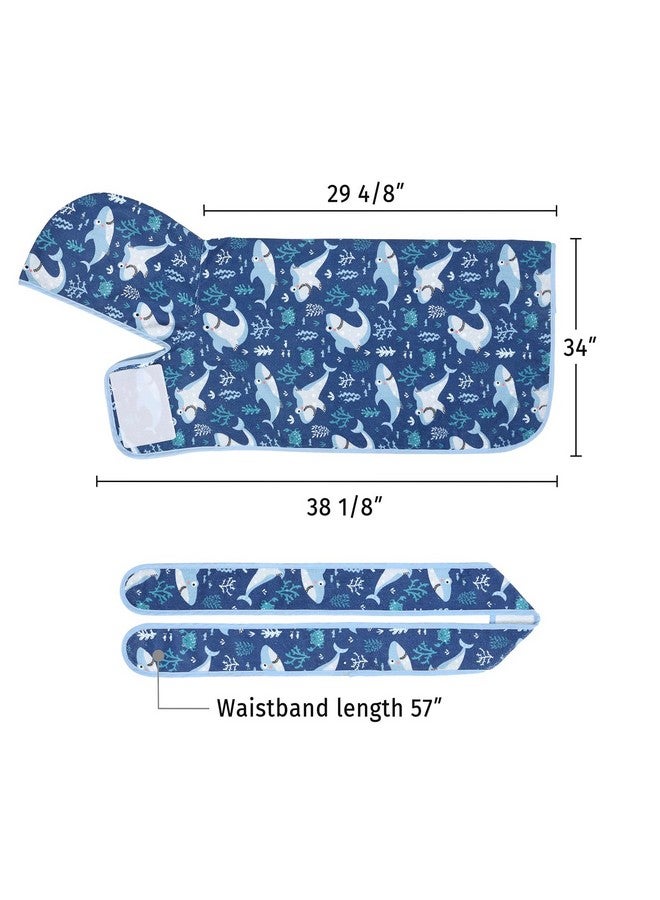 إتش دي إي رداء حمام للكلاب HDE فائق الامتصاص وسريع الجفاف مع غطاء لجميع سلالات الكلاب بمقاسات S-XXL - Sharks - XXL - Image 3