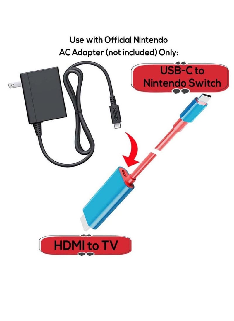 SYOSI - Portable Switch Dock - USB Type C to HDMI Conversion Cable for TV Docking Mode on Nintendo Switch, Steam Deck, Samsung Dex Station, and S21/S20/Note20/TabS7 4K for Travel - Image 1
