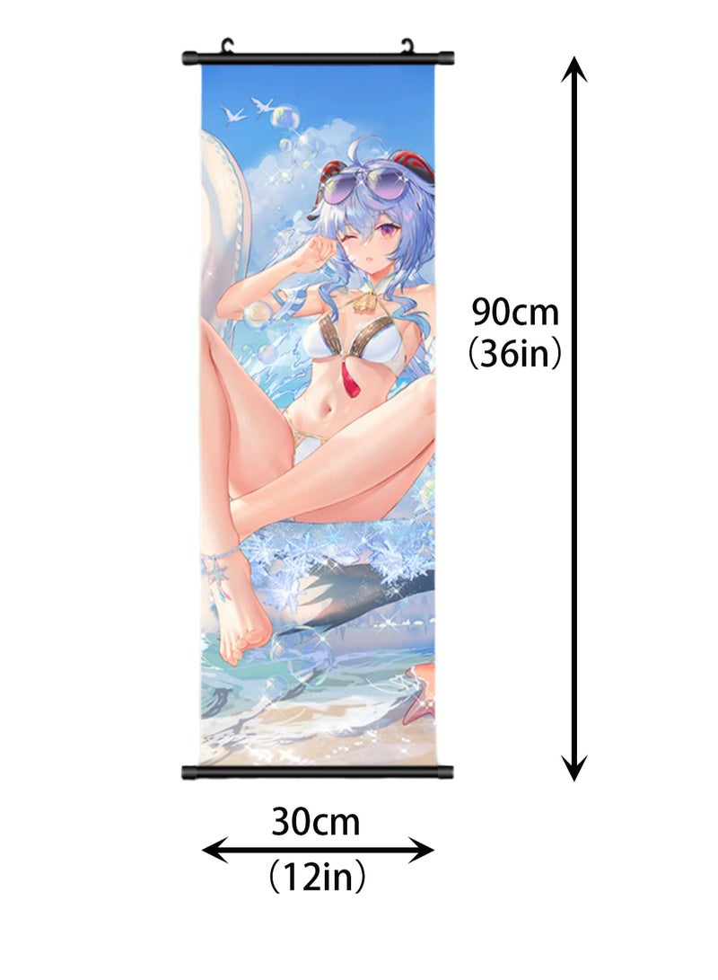 Genshin Impact Character Hanging Scroll Painting Bedroom Mural Home Decoration Painting Two-dimensional Comic Exhibition Poster (YS-16)  - Image 2
